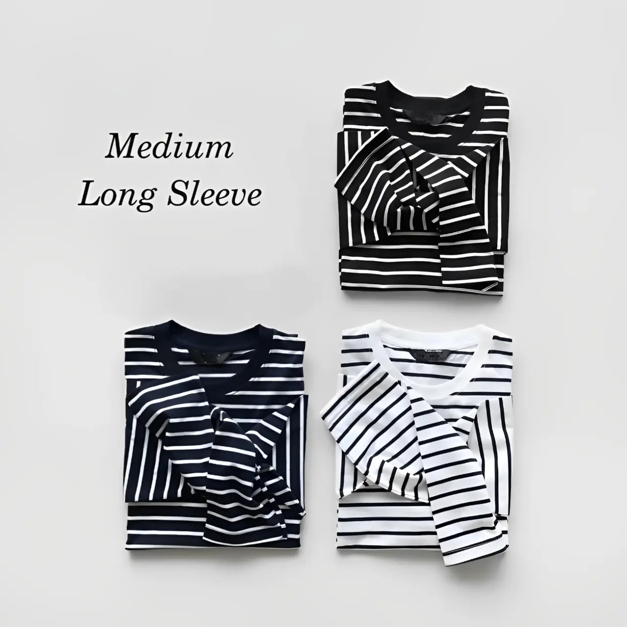 KAOS LONG STRIPE DOMINAN BLACK Kaos Tangan Panjang Katun Hitam Polos