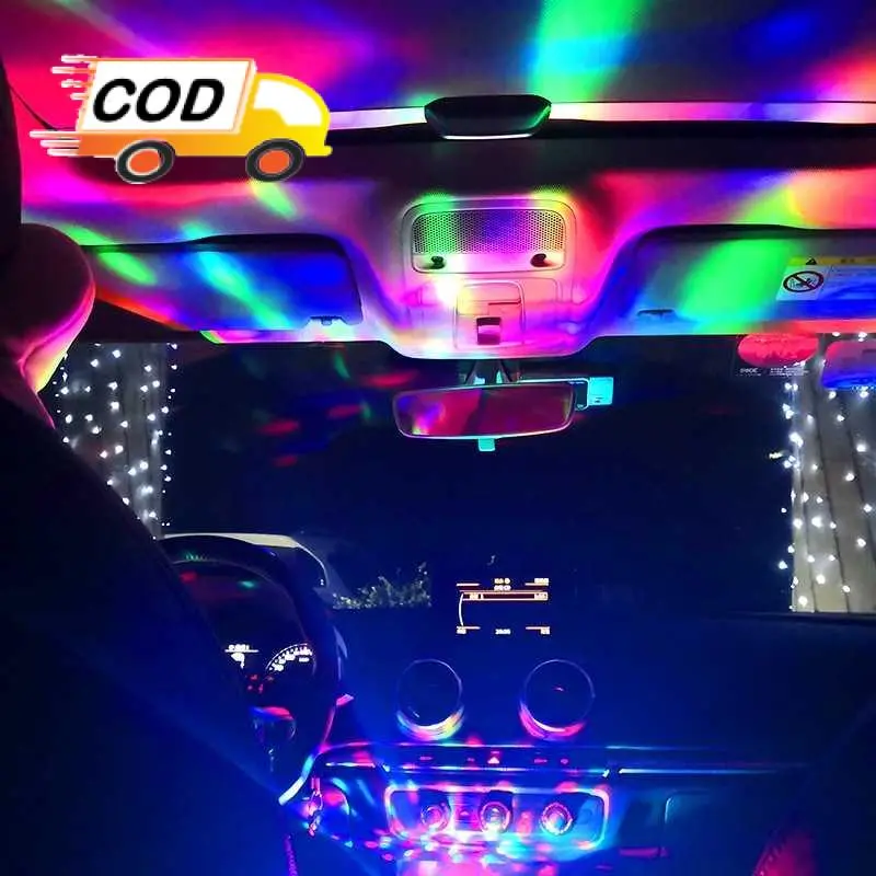 Lampu Disko Sensor Suara Mini LED RGB USB 4W Proyektor Unik Warna Warni Disco Pesta Club Party Kelap Kelip 2
