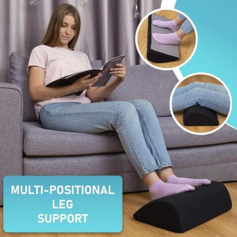 [Kennard] Footrest Cushion for Computer Chair at Home  Leg Support Memory Pillow Ergonomic Under Desk Foot Rest - Footrest Cushion for Computer Chair at Home  Foot Stool, 2