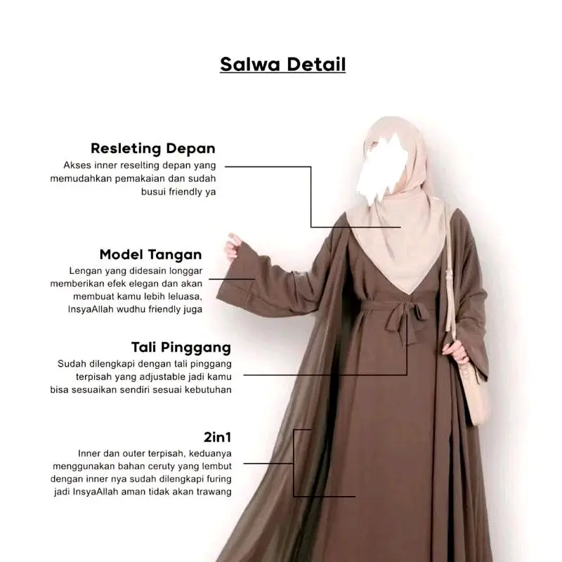 Abaya outer 2in1 gamis set iner  ceruty babydoll salwa dres fashion muslim terbaru  by Nurra Fashion By You Glow Fashion