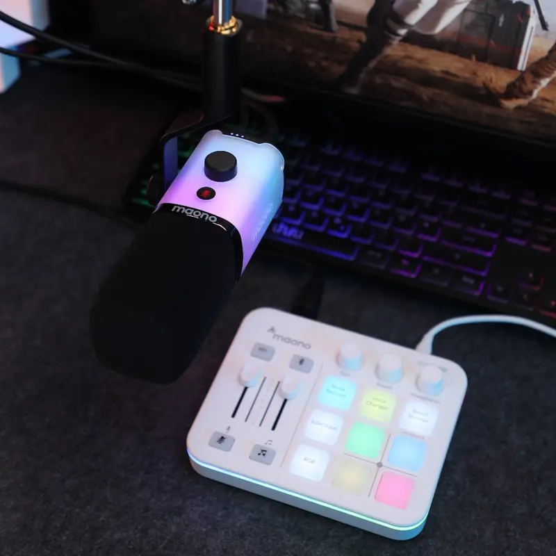 MAONO PD100X RGB Dual Mode Konektor USB XLR Dynamic Microphone for Gaming Live Streaming Recording Mikrofon 6
