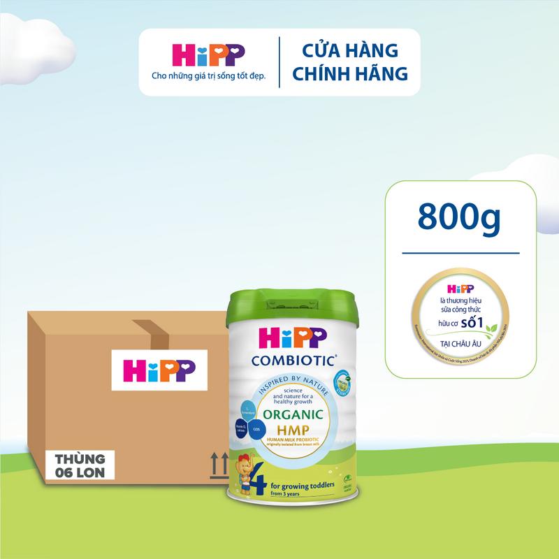 Thùng 6 lon sữa công thức HiPP Organic Combiotic khẩu Đức