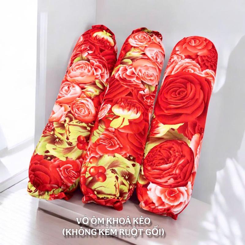 Combo 3 Vỏ Ôm Khóa Kéo Thun Hàn Quốc Kích Thước 35x100cm Chất Liệu Mềm Mịn Đa Dạng Mẫu Mã Hoa Hồng Sắc Màu Không Kèm Ruột Gối