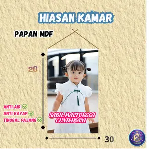 Hiasan dinding | Pajangan kamar | Hiasan pintu kamar | Custom foto dan NamaPajangan dinding Walldecor