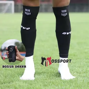 [BONUS DEKER] 1 Set Paket Kaos Kaki Avo Bola Futsal Paket Komplit R9 & Sambung Hitam Putih