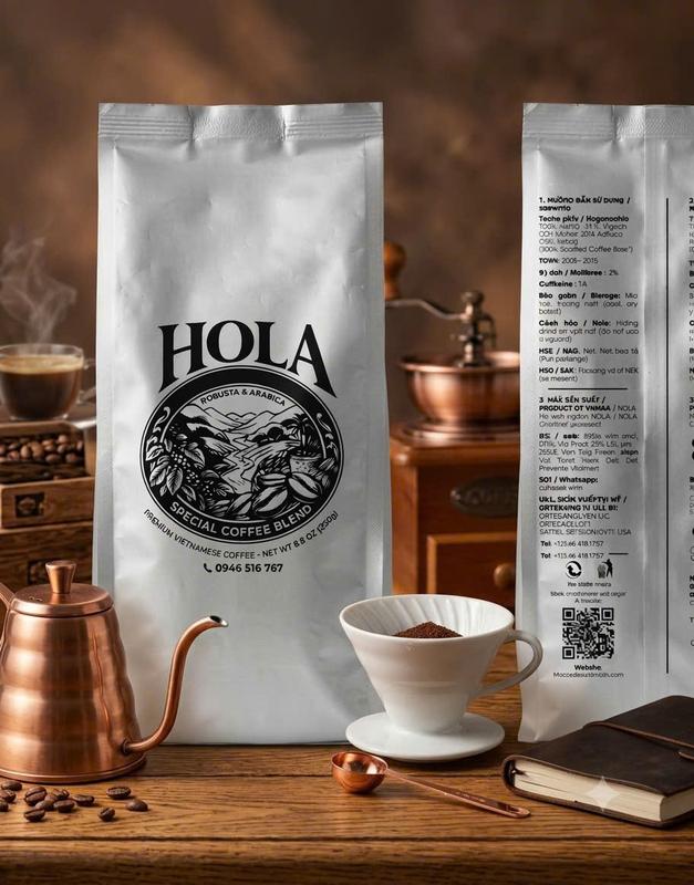 Bột Cà Phê Đặc Sản HOLA - Cà Phê Việt Nam Rang Xay Nguyên Chất 250g (Vị Đậm Đà)