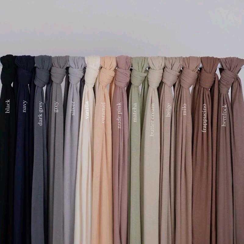 Pashmina Kaos Rayon premium// Pashmina turkis// Pashmina mleyot premium Jilbab Muslim Wanita Panjang Diamond 2