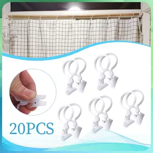 20pcs Jepitan Tirai Kamar Mandi Jepitan Tirai Kamar Mandi, Jepitan Serbaguna