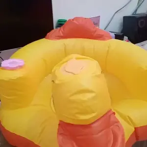 Sofa Kursi Makan Bayi belajar duduk Model Tiup balon Baby Chair Model Tiup Bebek Dengan Music Musik Cewek Cowok Bayi Dudukan Putih Unisex