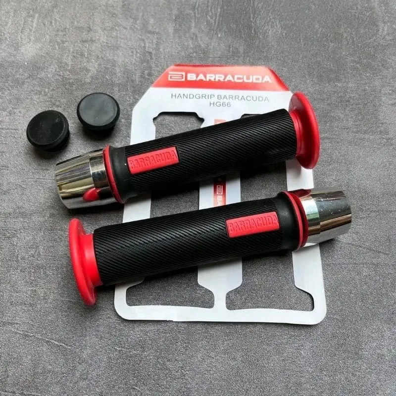 handgrip baracuda HG66 plus jalu chrome / grip baracuda HG66 universal plus jalu chrome / handfat  / sarung gas semua motor harga sepasang 1