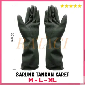 1 pasang/2 pcs sarung tangan kerja latex kimia anti air & slip
