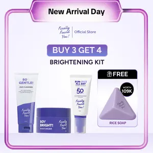[BUY 3 GET 4] Finally Found You! Bundle Basic Skincare FREE Brightening Body Soap (Soy Cleanser + Moisturizer + Sunscreen )