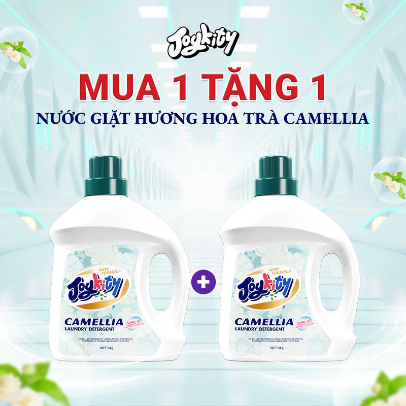   MUA 1 TĂNG 1  6kg Nước Giặt Xả Joykity Hương Hoa Trà Phiên Bản Cao Cấp Lưu Hương 48h – Giặt Siêu Sạch Giữ Màu Bền Thơm Như Nước Hoa Dịu Nhẹ An Toàn Cho Da 