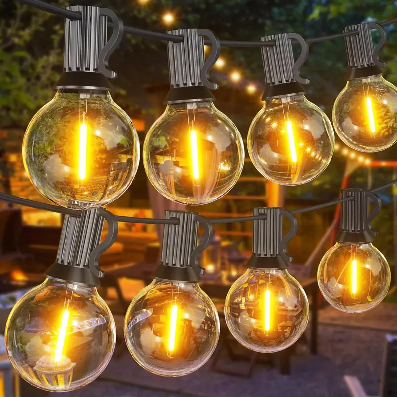 Outdoor String Lights Mains Powered, 60FT G40 LED Festoon Lights Outdoor, IP45 Waterproof Globe Garden String Lighting with 30+1 Bulbs, 2700K Indoor/Outside Patio Lights for Décor Cafe Party 0
