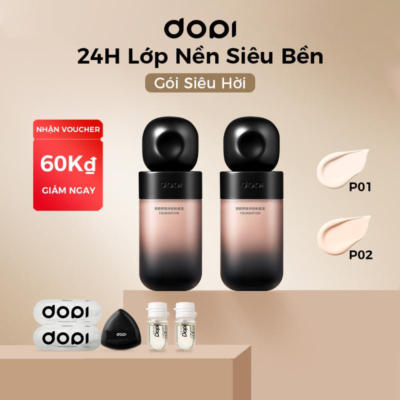 【Dành cho da dầu Giữ lớp makeup 24H 「chai lùn đen」Kem Nền DOPI 35ml Kiểm Soát Dầu Kết cấu dạng kem,Lâu Trôi Không Thấm Nước Chống Mồ Hôi Kem Che Khuyết Điểm