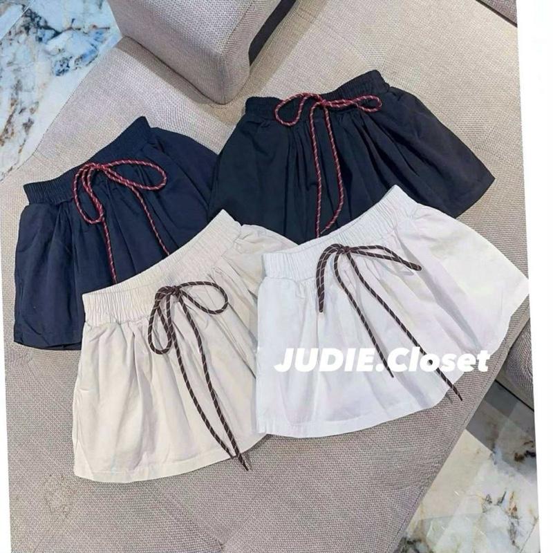 JUDIE - Chân Váy Xoè nữ chất Thô Kaki Cạp Chun Dây Rút Vằn (có quần bảo hộ)