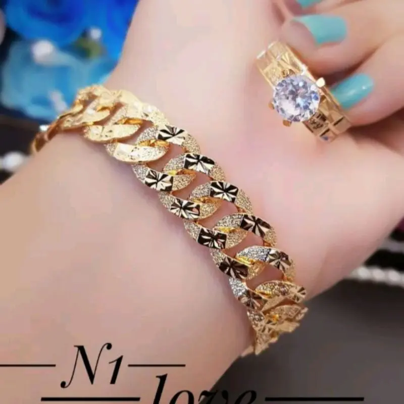 gelang sisik naga Titanium bonus cincin permata satu anti karat anti luntur 0