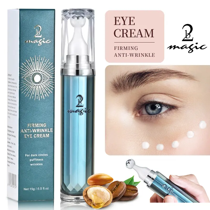 Caffeine Firming Anti-Wrinkie Eye Cream with 360°Massage Roller for Eye Bags andComfort Skin Care Unisex