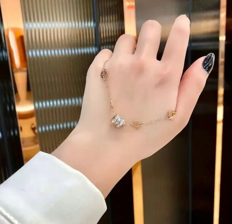 Gelang Tangan Titanium Wanita Liontin Mutiara Romawi Anti Karat Dan Tidak Luntur Premium Import 1