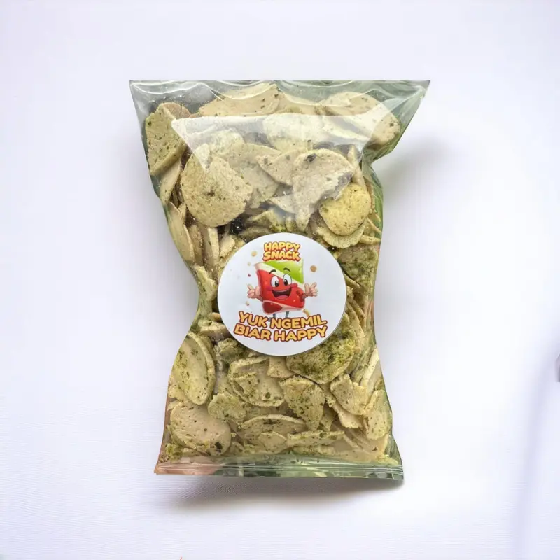 Basreng daun jeruk original 250gram kemasan praktis Cemilan Happy Camilan Snack renyah asin gurih Crispy Food 0