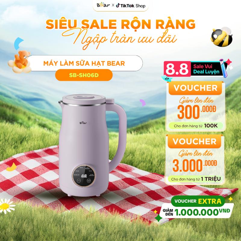 [Ưu Đãi Sốc] Máy Nấu Sữa Hạt Mini 0,6L BEAR Máy Làm Sữa Hạt Máy Xay Nấu Sữa Hạt Đa Năng Xay Sinh Tố Chống Ồn SB-SH06D