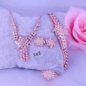 PROMO SETC37 SET PERHIASAN PENGANTIN TUNANGAN REPLIKA BERLIAN MODEL KIPAS