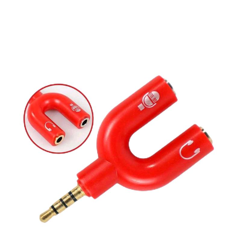 Splitter Audio U Shape 3.5mm ke Headphone dan Mic - K0650 Accessories 0