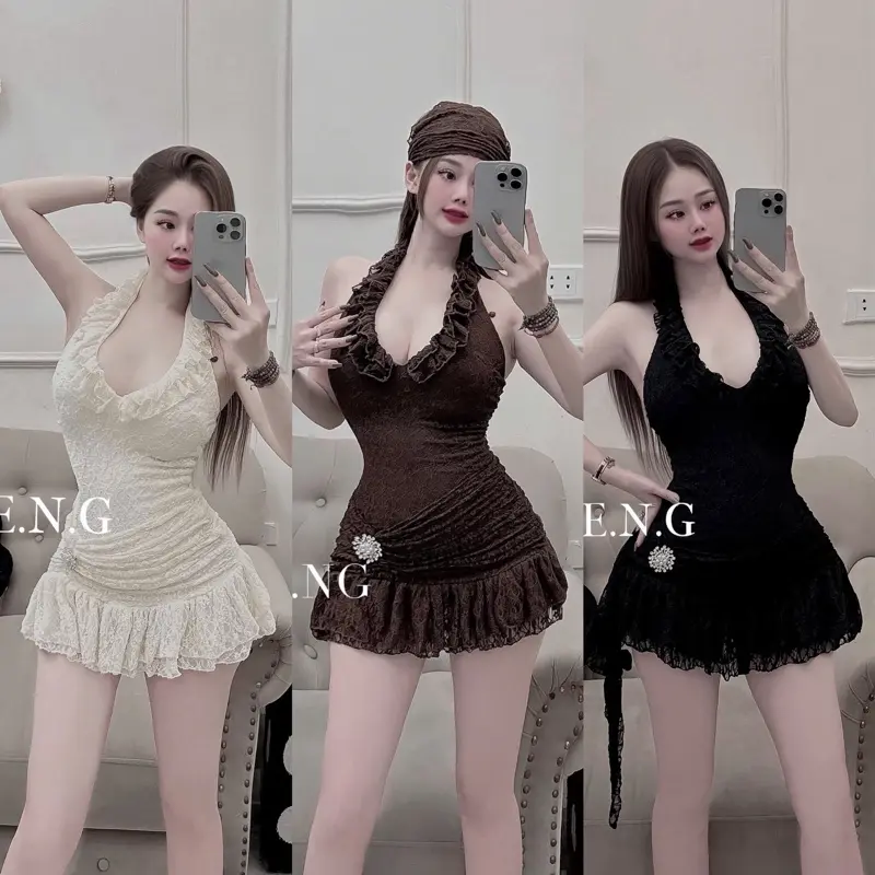 váy ren tag đá kèm tuban xinh đẹo chuẩn mẫu