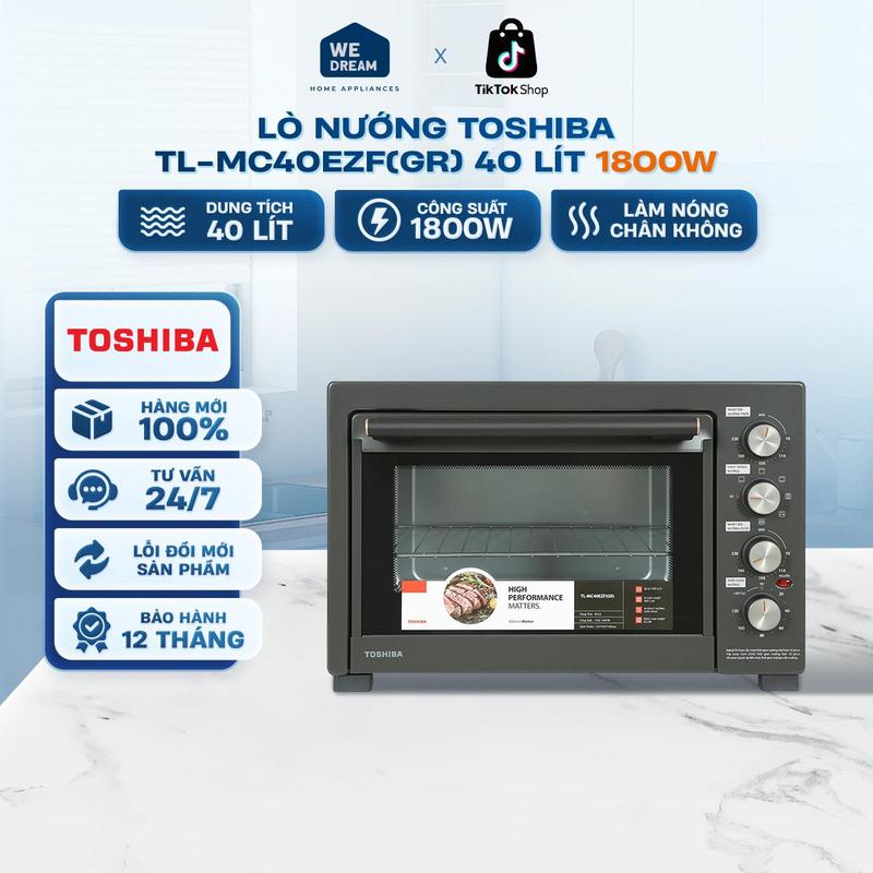 Lò Nướng Toshiba 1800W 40 Lít TL-MC40EZF(GR) - Công Nghệ Làm Nóng Chân Không