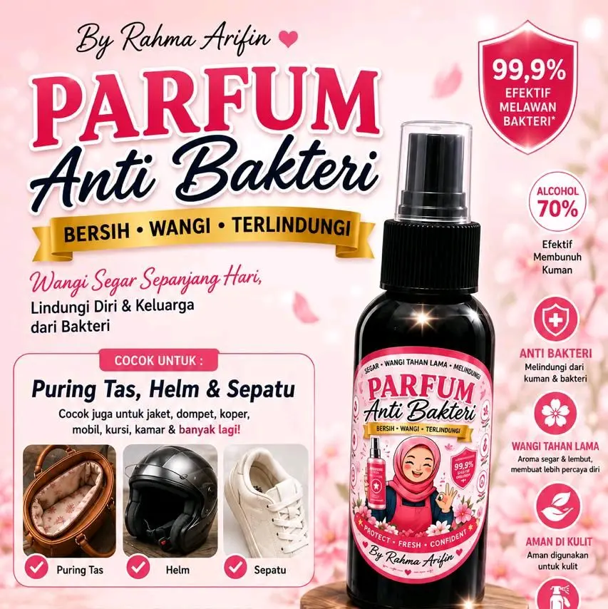 Parfum tas anti bakteri dapat mengharumkan tas anda serta menjaga tas anda tetap bersih dan wangi saat dipakai. Pengaharum tas ini tidak membuat puring tas anda bernoda