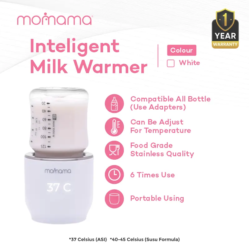 Momama Intelligent Bottle Milk Warmer - White Penghangat ASI Pemanas Susu Botol Minum Bayi Menghangatkan 0