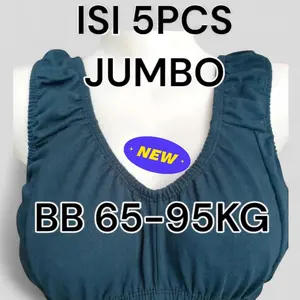 Isi 5 Jumbo BB 65-95 KG Keatas Untuk LD 120-150 CM Miniset Dewasa,Miniset Busui Wanita Bra BH bramurah br a Tampa Busa terlais banget Tanpa Kawat