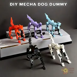 TAIYO DIY Mecha Dog Dummy Action Figure Multi-Sendi Robot Cetak Rakit 3D Mainan Dekompresi Gaya Mekanis Digerakan