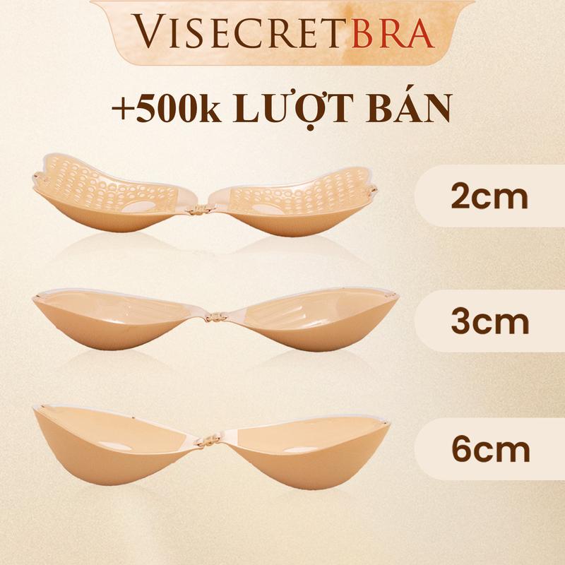 Áo Dán Cài Trước Tạo Khe Mút Dày 3cm Tặng Kèm Dây Trong Chống Tụt Bra nữ- 230559 Kem Women