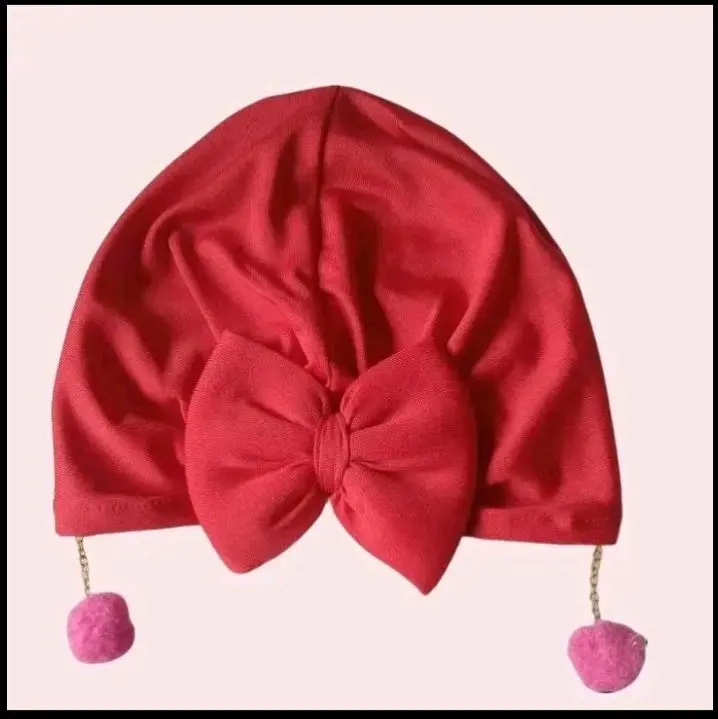 Turban Pita Anting/turban bayi pita anting Terlucu topi perempuan 6–12 6