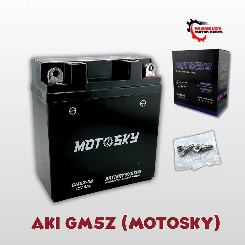 AKI GM5Z MOTOSKY - Aki Motor Accu Full Kering Astrea Grand Karbu Mio Smile Vega R ZR Mega Pro Lama