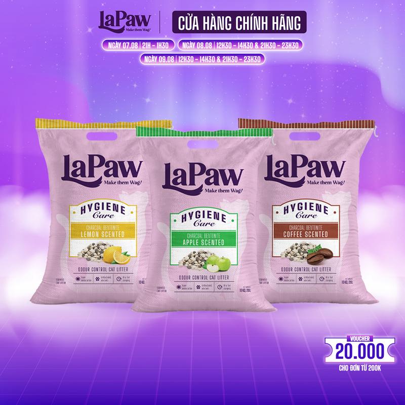 LaPaw ( Mua 2 trợ ship) Cát cho mèo vón cục tốt than hoạt tính đất sét 20L/ 10KG
