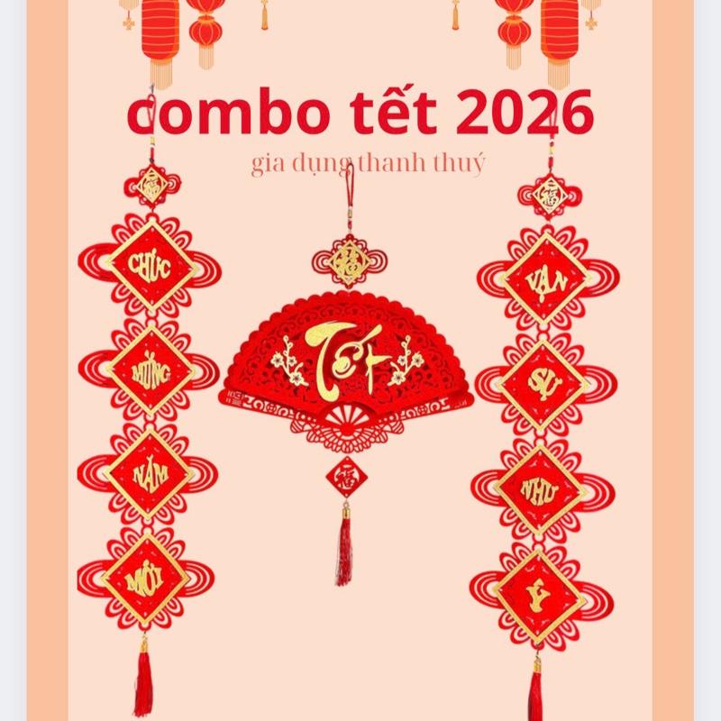    tặng 3 móc treo   combo khánh nhung + 2 câu đối   chúc mừng năm mới . vạn sự như ý   trang trí deco tết 2026 
