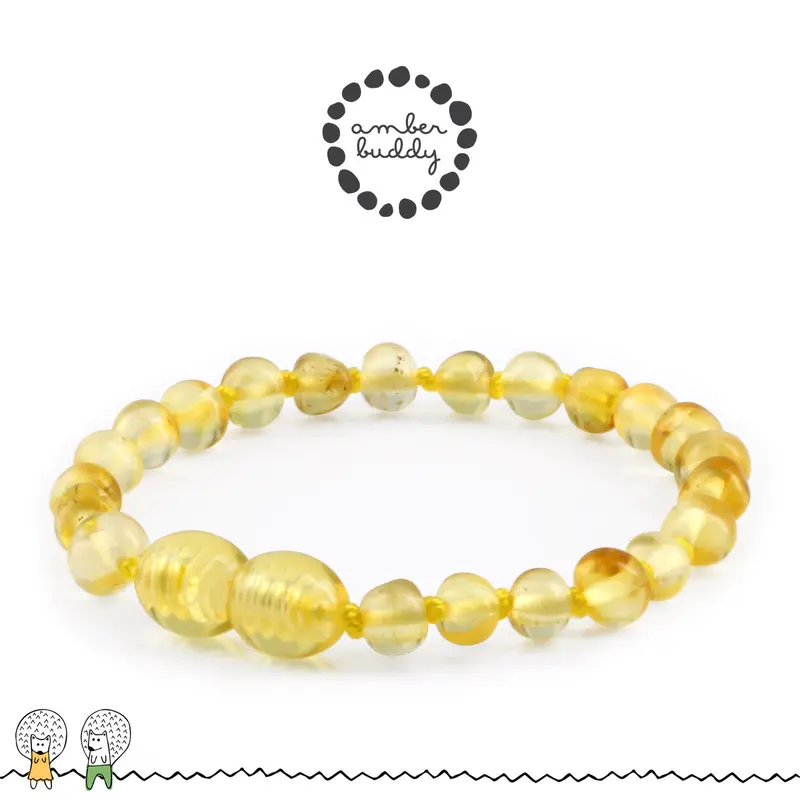 Amber Buddy - XB54Y Kalung dan Gelang Amber bayi 32cm & 14cm. Yellow 4