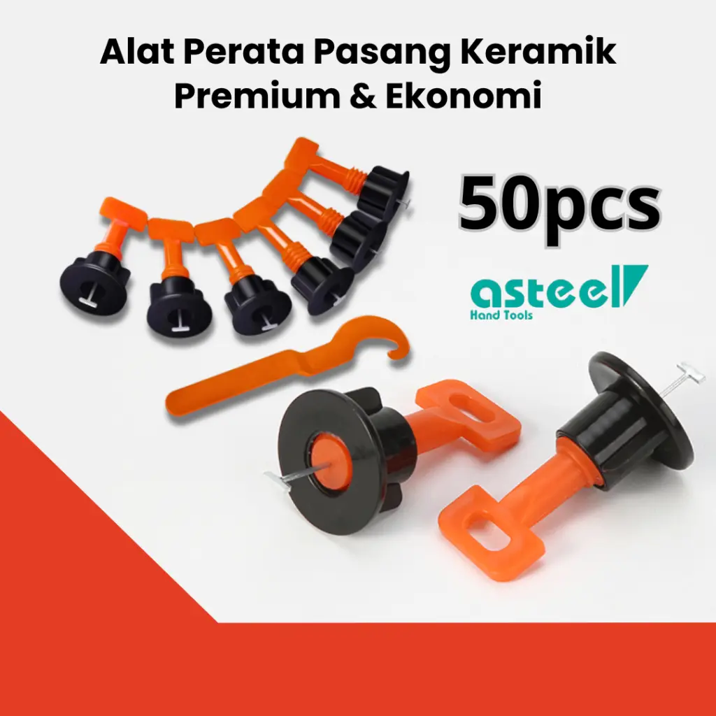 Alat perata pasang keramik granit lantai dinding Spacer reusable tile leveling nat pin 1mm dan 1.5mm premium & ekonomi