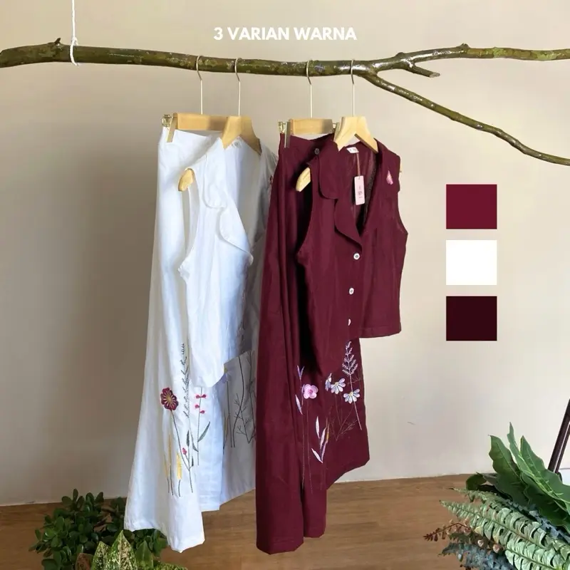 WPS Aster – Setelan Rok & Vest Linen Aesthetic Cewek Hijab Friendly 6