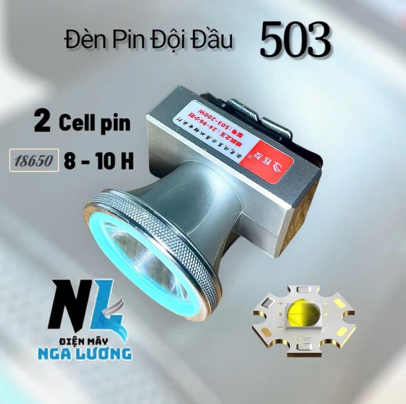 503 , đèn đội đầu nhỏ gọn  ,chóa 6cm , 2 pin 18650 sáng mạnh ,pin trâu, chống nước  kèm phụ kiện dây đeo và sạc đènpin độiđầu đèn pin  đội đầu den  pin led