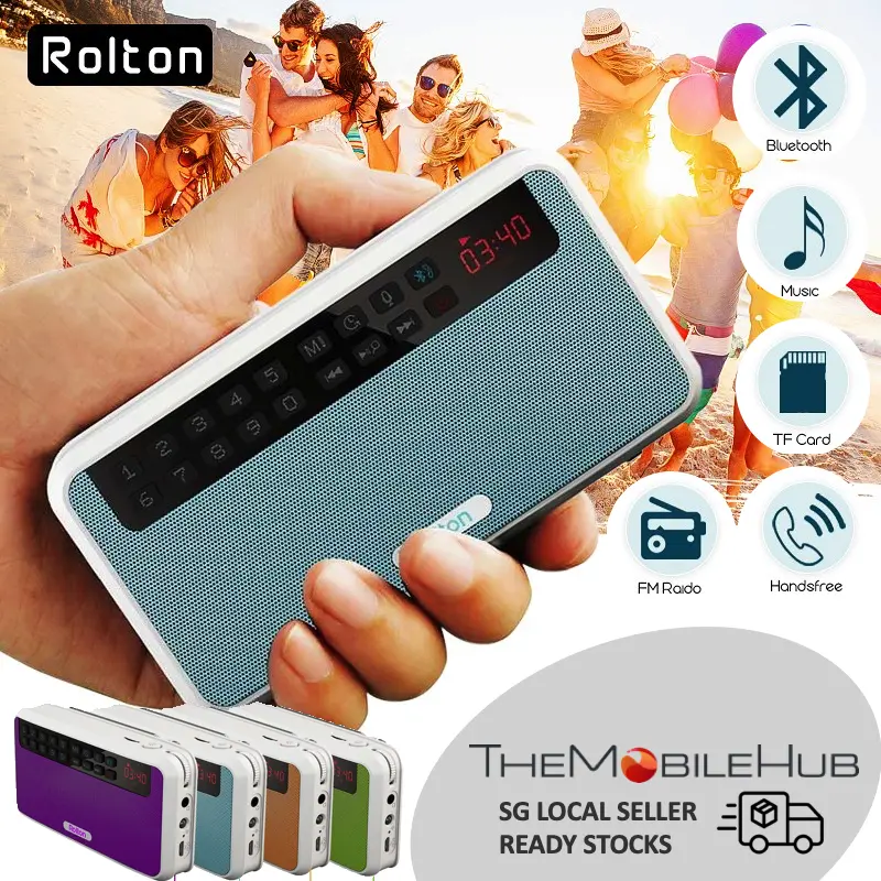 Rolton E500 Portable Stereo FM Radio Bluetooth Speaker TF Card