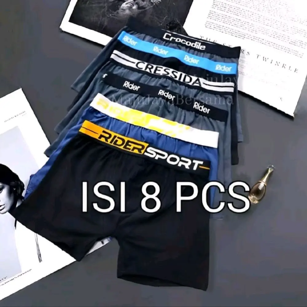 paket super hemat 8pcs boxer pria bahan lembut halus nyaman Katun Dewasa