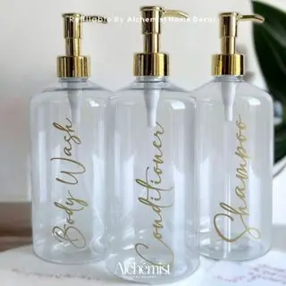 BOTOL TEMPAT SABUN CAIR 500ML PUMP CLEAR BENING AESTHETIC LUXURY GOLD / BOTOL SABUN CAIR SHAMPOO PUMP
