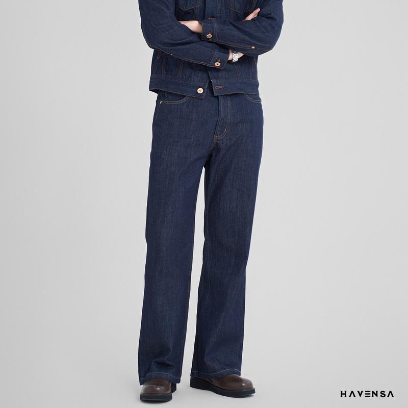 [SS4] Quần jean form bootcut Haven’s, quần ống loe nam màu raw denim vừa vặn thoải mái, chất liệu 95% cotton