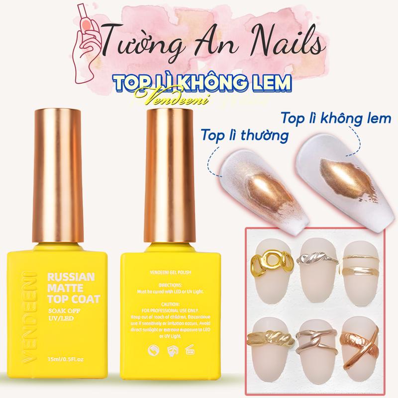 Top lì không lem Vendeeni - chai vàng Sơn Gel top lì