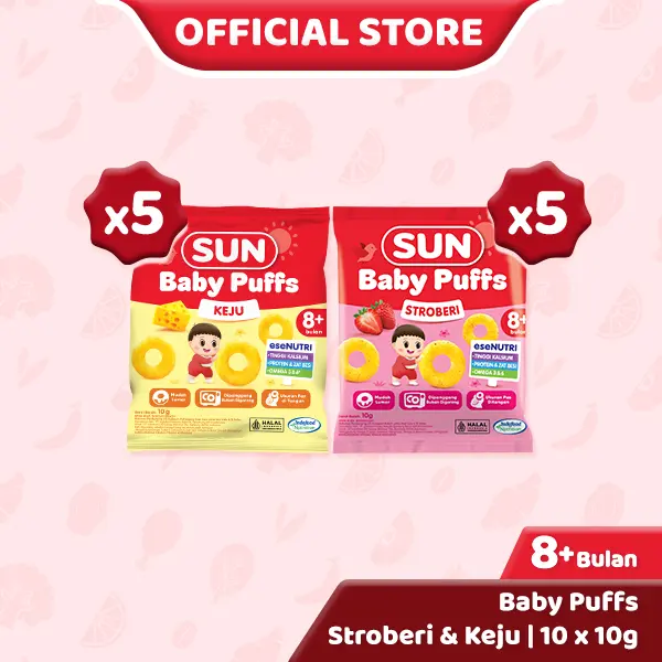 Paket SUN Baby Puffs Stroberi & Keju