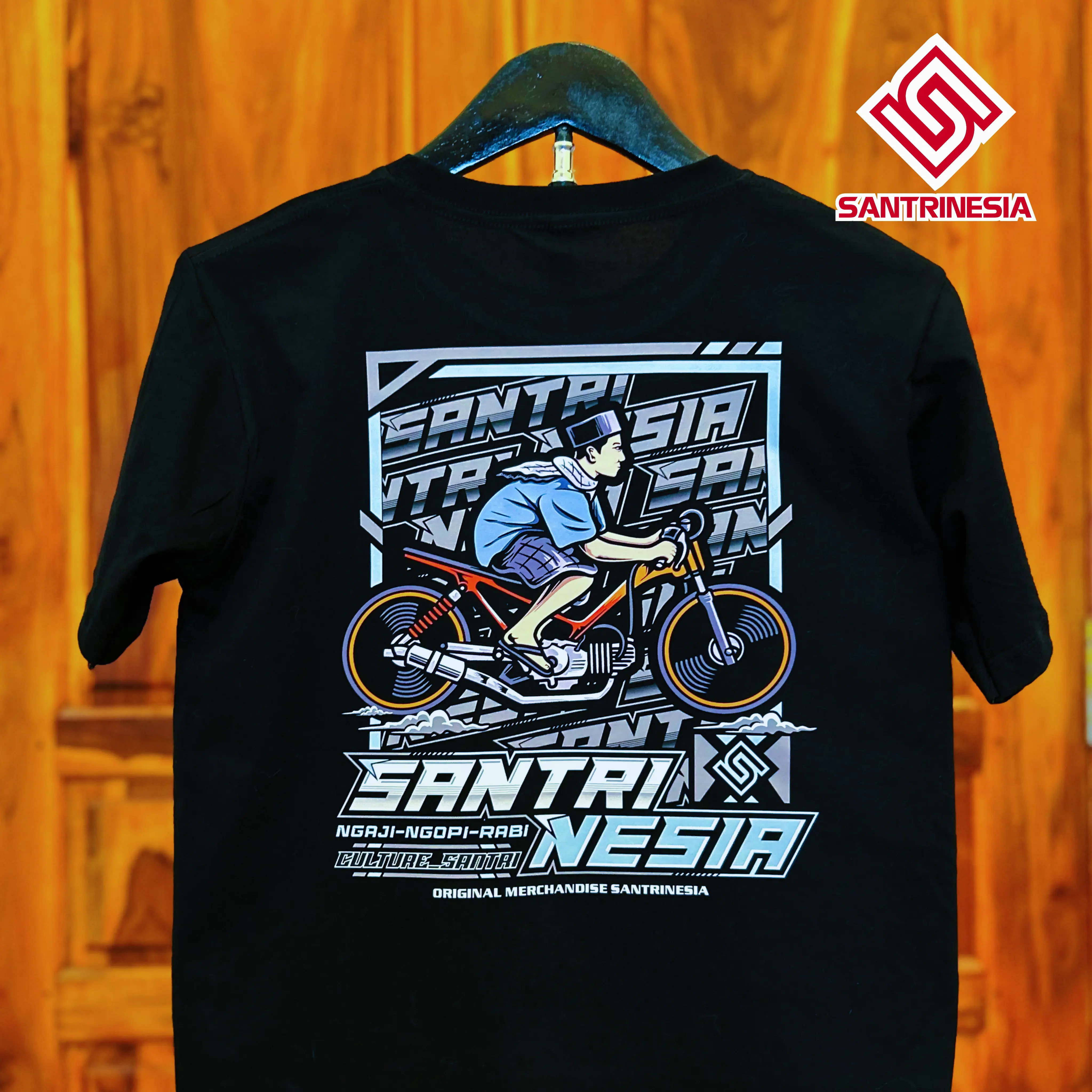 Kaos Santrinesia Baju Santri Keren Nyantri Salafy Kaos Gus Iqdam Santri Distro T-shirt Tshirt Mondok Katun Combed V15