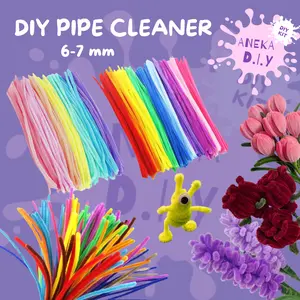 100Pcs Kawat Bulu Mercy Pastel Mix 30Cm Kawat Bulu Mainan Anak Craft Diy Kerajinan Tangan Pipe Cleaner